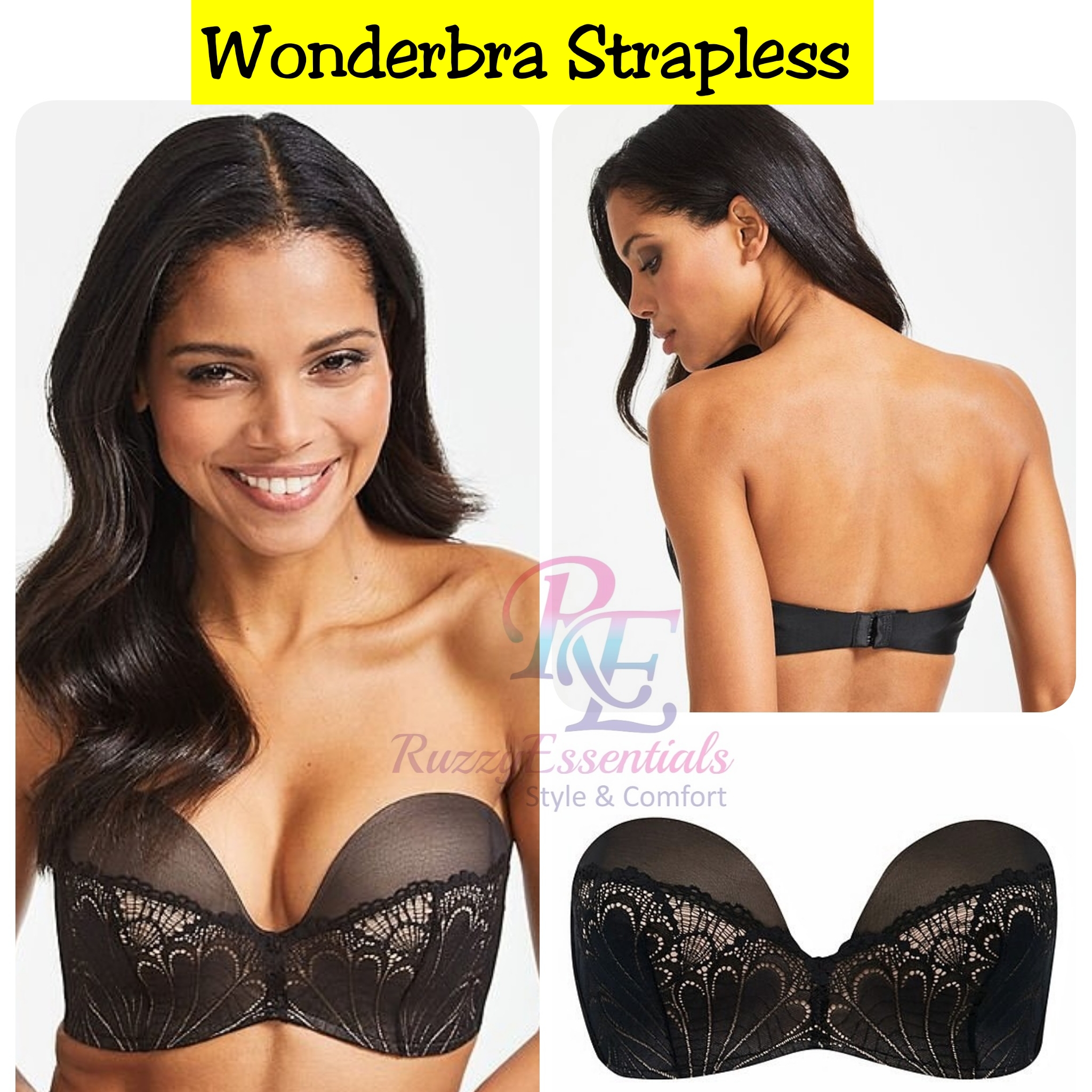 Wonderbra Ultimate backless plunge push up bra in black